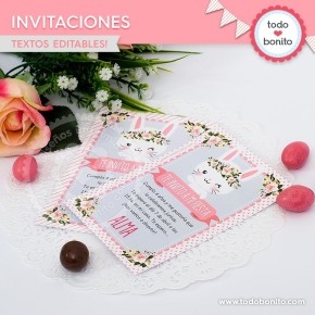 Conejita: tarjeta invitación