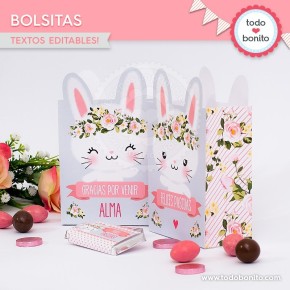 Conejita: bolsas sorpresita para imprimir