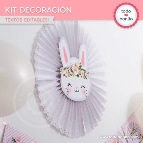 Conejita: kit imprimible decoración