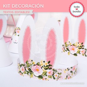 Conejita: kit imprimible decoración