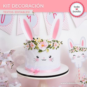 Conejita: kit imprimible decoración