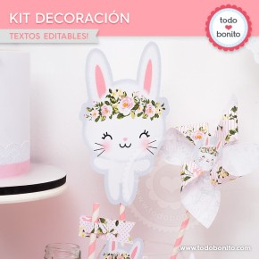 Conejita: kit imprimible decoración