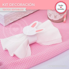 Conejita: kit imprimible decoración