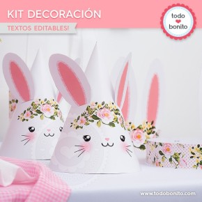 Conejita: kit imprimible decoración