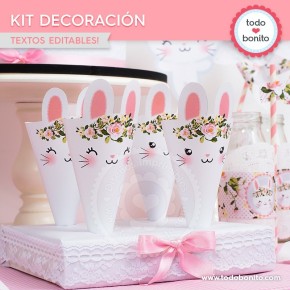 Conejita: kit imprimible decoración