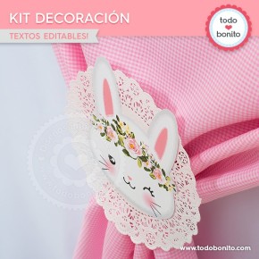 Conejita: kit imprimible decoración