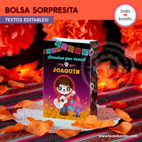 Coco: bolsas sorpresita para imprimir