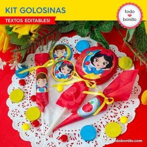 Blanca Nieves: kit etiquetas de golosinas