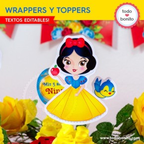 Blanca Nieves: wrappers y toppers para cupcakes