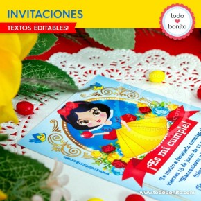 Blanca Nieves: invitación para imprimir