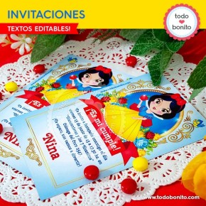 Blanca Nieves: invitación para imprimir