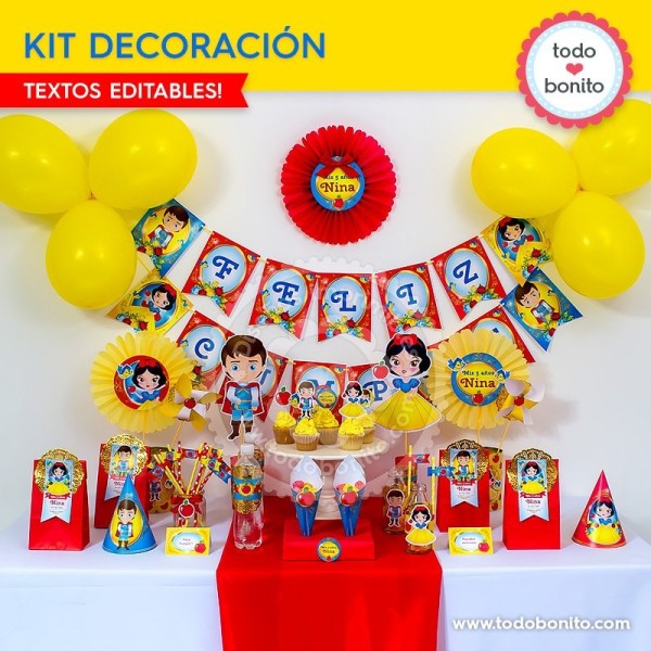 Blanca Nieves: decoración de fiesta