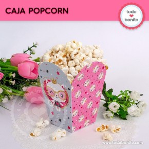 Gatita princesa cool: cajita popcorn
