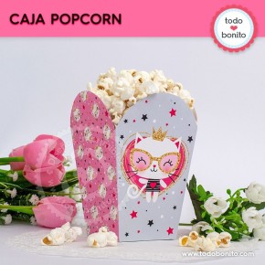 Gatita princesa cool: cajita popcorn