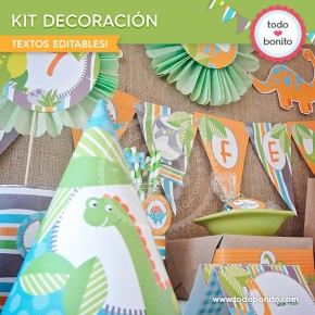 Dinosaurios: decoración de fiesta para imprimir