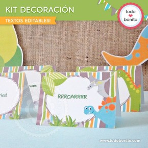 Dinosaurios: decoración de fiesta para imprimir