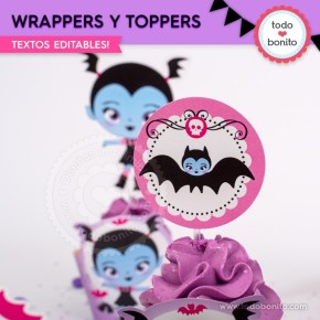 Vampirina: wrappers y toppers