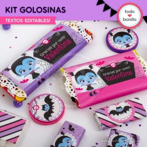 Vampirina: kit etiquetas de golosinas