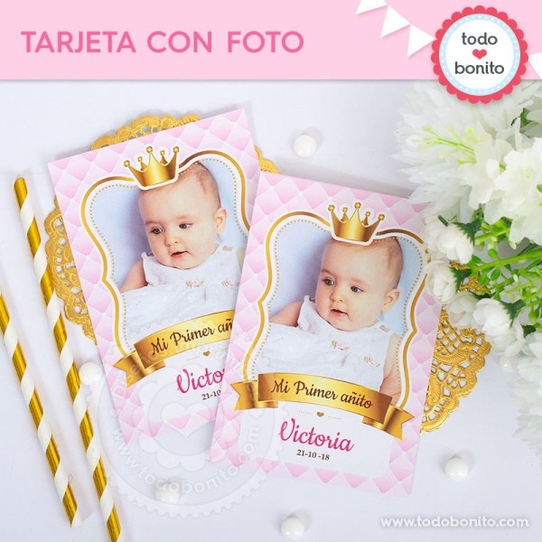 Coronita rosa: tarjeta con foto