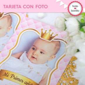 Coronita rosa: tarjeta con foto