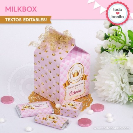 Coronita rosa: cajita milkbox