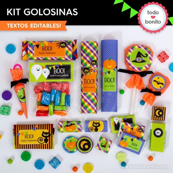 Halloween: kit etiquetas de golosinas