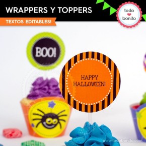 Halloween: wrappers y toppers para cupcakes