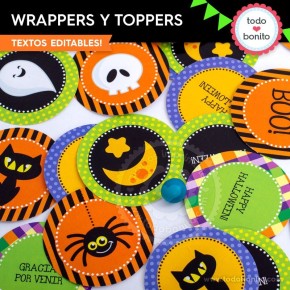 Halloween: wrappers y toppers para cupcakes