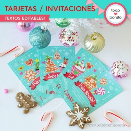Dulce Navidad: tarjetas/invitaciones