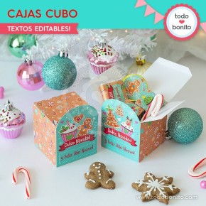 Dulce Navidad: cajitas cubo