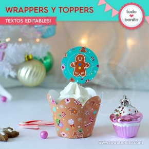 Dulce Navidad: wrappers y toppers