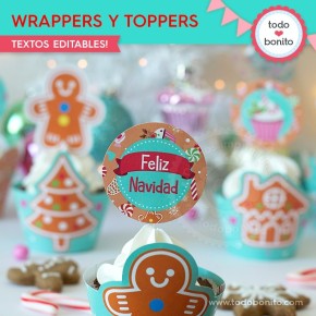 Dulce Navidad: wrappers y toppers