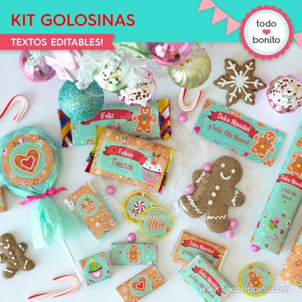 Dulce Navidad: kit etiquetas de golosinas