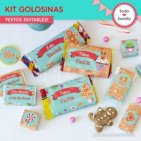 Dulce Navidad: kit etiquetas de golosinas