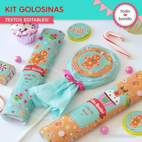 Dulce Navidad: kit etiquetas de golosinas