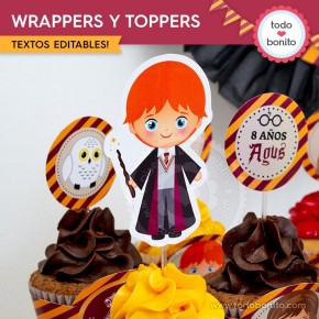 Harry Potter: wrappers y toppers