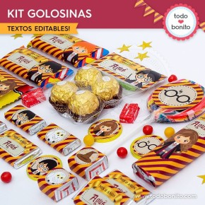 Harry Potter: kit etiquetas de golosinas