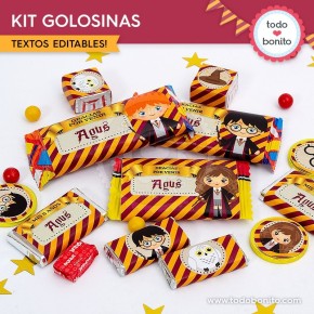 Harry Potter: kit etiquetas de golosinas