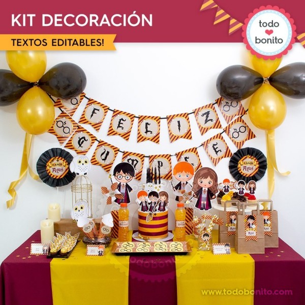 Honey Molly Globos Harry Potter Cumpleaños Decoracion Fiesta Feliz Letrero  Happy Birthday Kit : : Hogar y cocina
