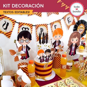 Kit Globos Decoración Harry Potter Dorado Negro Cumpleaños – tienda