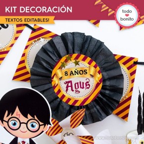 Harry Potter: kit imprimible decoración de fiesta