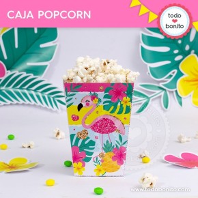 Flamencos y ananá: cajita popcorn