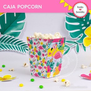 Flamencos y ananá: cajita popcorn