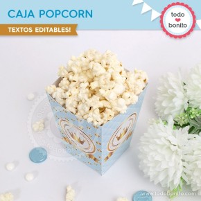 Coronita celeste: caja popcorn para imprimir