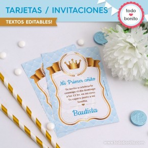 Coronita celeste: invitación/tarjeta para imprimir