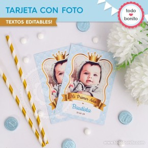 Coronita celeste: tarjeta con foto