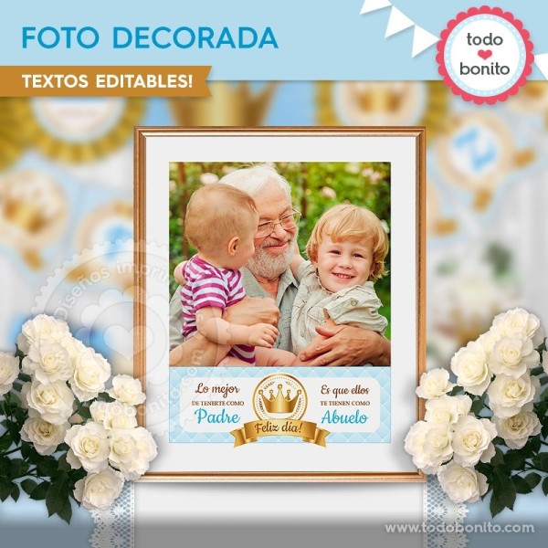 Coronita celeste: foto decorada día del padre