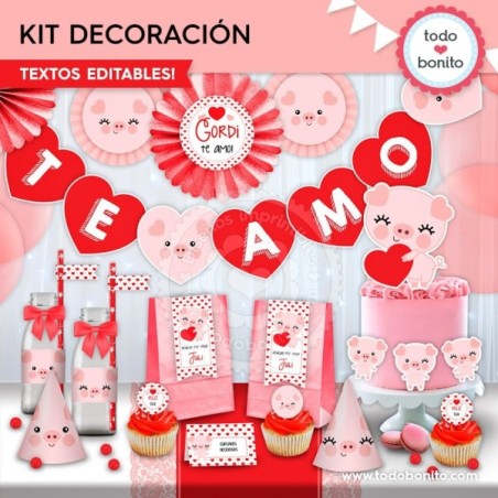 Cerdito: kit imprimible decoración de fiesta