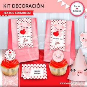 Cerdito: kit imprimible decoración de fiesta