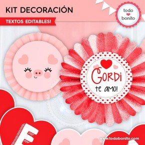 Cerdito: kit imprimible decoración de fiesta